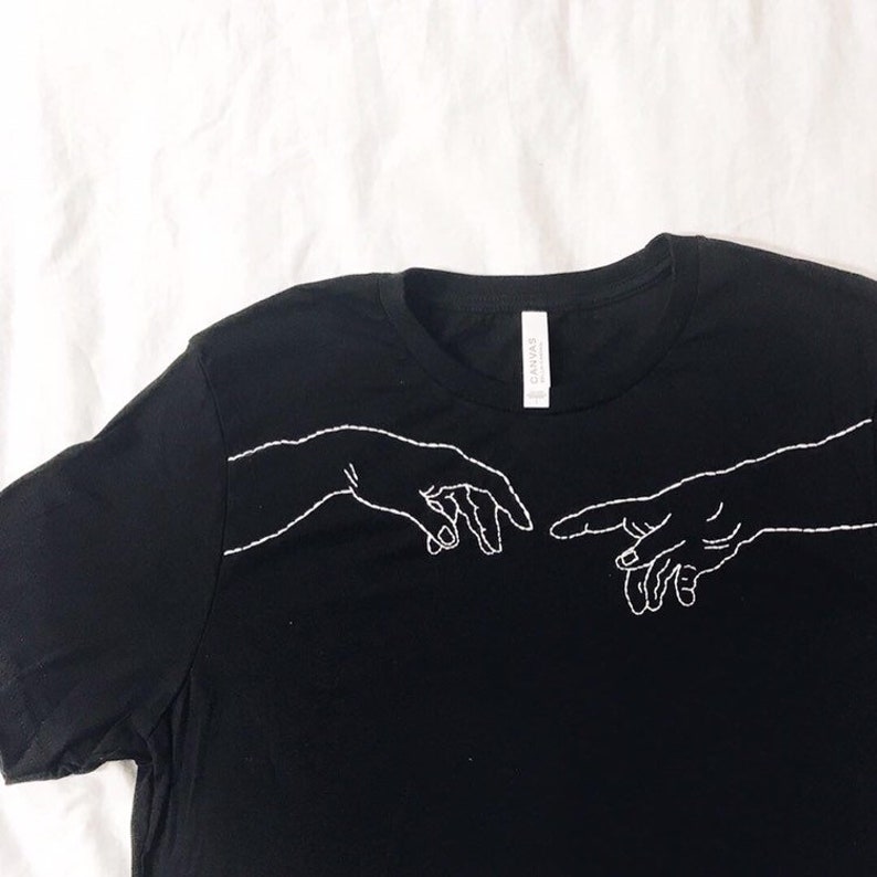 Creation of Adam Hand Embroidered T-shirt - Etsy