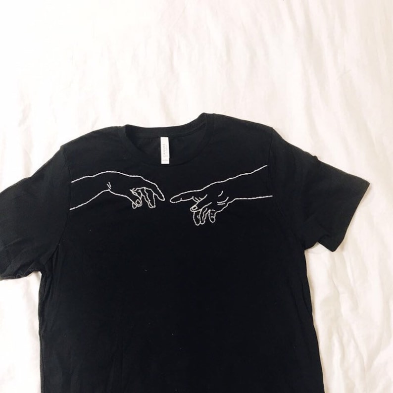 Creation of Adam Hand Embroidered T-shirt - Etsy