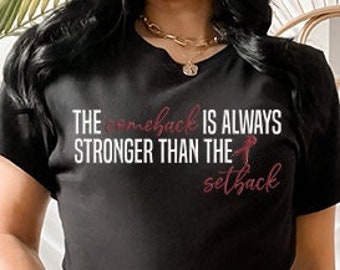Multiple Myeloma Shirt Women,Comeback Is Always Stronger Than The Setback, Kahler's disease, Burgundy Ribbon Awareness Blood Cancer Survivor
