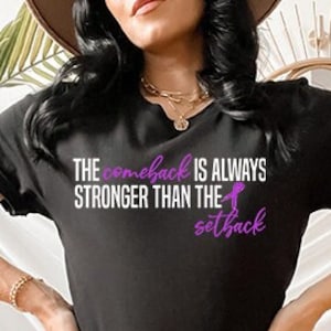 Pancreatic Cancer Shirt, Comeback Is Always Stronger Than The Setback, Purple Ribbon Awareness Pancreatic Cancer Survivor Gift November