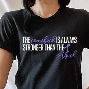 Hodgkin's Lymphoma Shirt, Comeback Is Stronger Than Setback,Violet Purple Ribbon Awareness September Hodgkin's lymphoma Cancer Survivor Gift