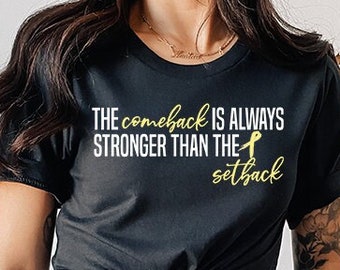 Bone Cancer Awareness T-Shirt, July Yellow Ribbon, Survivor Gift