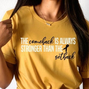 Skin Cancer Shirt Melanoma, Comeback Is Always Stronger Than The Setback, Black Ribbon Awareness Skin Cancer Survivor Gift May Skin Cancer