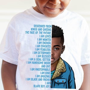 Black Boy Joy Shirt Kids Black Pride,African American Boys,Black Lives Matter Kids Shirt, Boy Affirmations Toddler Black Son Grandson Gift