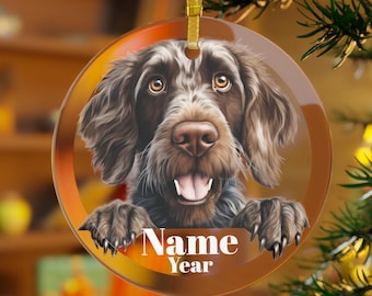 German Wirehaired Pointer Ornament, German Wirehaired Pointer Dog, Pointer Gifts,Pointer Memorial, Pointer Mama, GWP Dad,GWP Dog, Wirehair