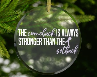 Testicular Cancer Ornament, Testicular Cancer Christmas Ornament, Testicular Cancer Glass Ornament, Testicular Cancer Survivor Gift Ribbon