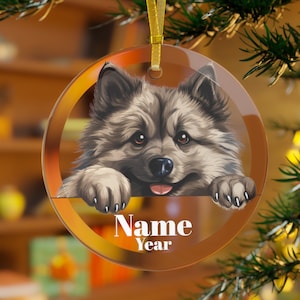Keeshond Ornament, Kees Dog, Keeshond Gift, Keeshond Memorial, Kees Mama,Christmas, Dutch Barge Dog, Smiling Dutchman,German Spitz,Wolfspitz