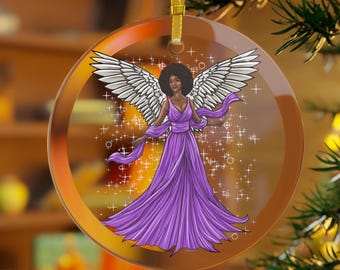 purple dressed black angel christmas tree topper Retrowavy 12 Inch Standing African American Black Angel Figurines Treetop for Decoration(Classic Style) : Home & Kitchen Add a touch of elegance and sophistication to your Christmas tree or any holiday decoration with this captivating decor. Ivory Elegance 12 Inch Black