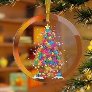 Autism Christmas Tree Ornament, Autistic Ornament, Autism Puzzle Ornament, Autism Mom, Autism Dad, Autism Grandma, Autism Gifts Christmas