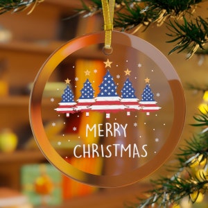 American Flag Christmas Ornament, American Flag Ornament, Military Ornaments, Veteran Ornaments, USA Ornaments, America Ornaments Glass