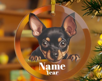 Miniature Pinscher Ornament, Min Pin Dog, Miniature Pinscher Dog, Pinscher Gift, Memorial,Mini Pin Mama, Pinscher Dad,Mini Pin Christmas Dog