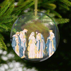 3 weise Männer Weise Männer Krippe Ornament, Krippe Weihnachten Ornament, 3 Könige, Baby Jesus Ornament, Krippe, Christian Ornament, Stall, Mary