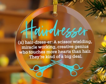Hairdresser Christmas Ornament, Hair Stylist Ornament, Cosmetologist Ornament, Hairdresser Gifts, Hair Hustler, Hair Stylist Definition Teal
