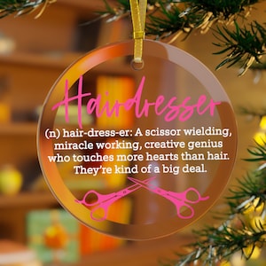 Hairdresser Christmas Ornament, Hair Stylist Ornament, Cosmetologist Ornament, Hairdresser Gifts, Hair Hustler, Scissors Ornament Definition
