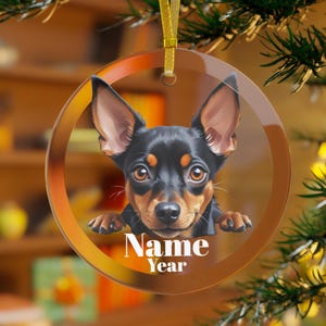 Miniature Pinscher Ornament, Min Pin Dog, Miniature Pinscher Dog, Pinscher Gifts, Memorial, Min Pin Mama, Pinscher Dad,Min Pin Christmas Dog
