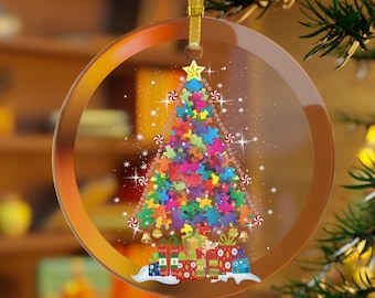 Autism Christmas Tree Ornament, Autistic Ornament, Autism Puzzle Ornament, Autism Mom, Autism Dad, Autism Grandma, Autism Gifts Christmas