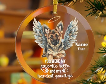 Schäferhund minnesgåva ornament, schäferpresenter, mamma schäfer pappa, schäferänglavingar adjö sympati husdjur