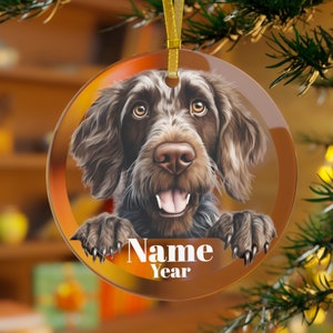 German Wirehaired Pointer Ornament, German Wirehaired Pointer Dog, Pointer Gifts,Pointer Memorial, Pointer Mama, GWP Dad,GWP Dog, Wirehair