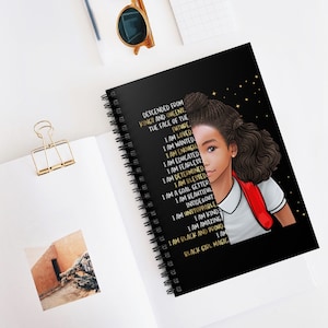 Kids Black Girl Notebook Spiral Ruled Line,Biracial Mixed Girls School Notebook,Black Girl Journal,Black Woman Notebook,Afrocentric Journal