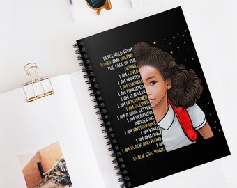 Black Girl Magic Spiral Notebook, Afrocentric School Journal