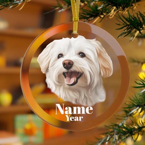 Maltese Ornament, Maltese Dog Gifts, Maltese Memorial, Maltese Mama, Maltese Dad, Maltese Christmas, Maltese Dog, Holiday Maltese Puppy