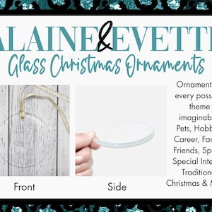 a flyer for a glass christmas ornament
