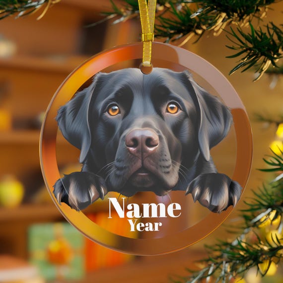 Black Labrador Retriever Ornament, Labrador Retriever Dog Gifts