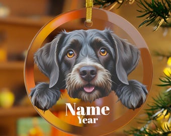 German Wirehaired Pointer Ornament, German Wirehaired Pointer Dog, Pointer Gifts,Pointer Memorial, Pointer Mama, GWP Dad,GWP Dog, Wirehair
