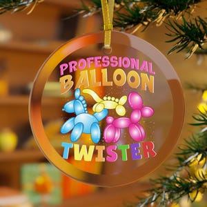 Balloon Twister Ornament, Christmas Balloon Animal, Balloon Animal Artist, Balloon Animal Maker, Balloon Animal Twister, Balloon Bender Gift
