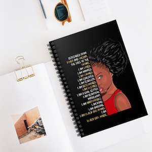 Black Girl Notebook Spiral Ruled Line,Girls School Notebook,Self-Care,Black Girl Journal,Black Woman Notebook,Afrocentric Journal for Kids
