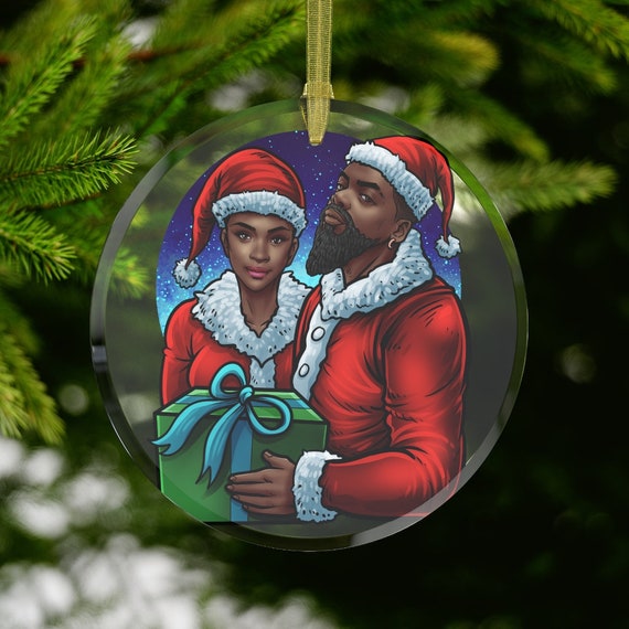 Black santa claus christmas tree ornaments Clearance