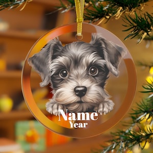 Ornamento Schnauzer in miniatura, Cane Schnauzer in miniatura, Regali Schnauzer, Memoriale Schnauzer, Mamma Schnauzer, Papà Schnauzer, Natale Schnauzer