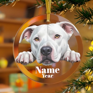 Ornamento Dogo Argentino, Cachorro Argentino, Presentes Argentino, Memorial Argentino, Mamãe Argentino, Natal Argentino, Mastim Argentino, Argentino