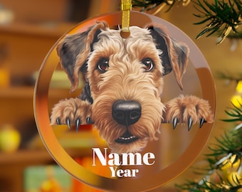 Airedale Terrier Ornament, Airedale Terrier Dog,Airedale Gifts,Airedale Memorial,Airedale Mama, Airedale Christmas,Bingley Terrier Waterside