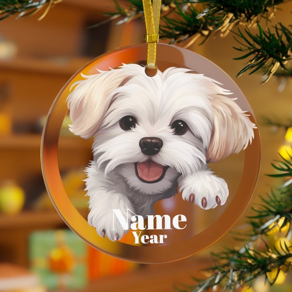 Maltese Ornament, Maltese Dog Gifts, Maltese Memorial, Maltese Mama, Maltese Dad, Maltese Christmas, Maltese Dog, Holiday Maltese