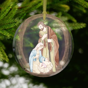 Krippen Ornament, Krippen Ornament, Heilige Familie, Stall Ornament, Krippen Ornament, Christian Ornament, Baby Jesus Mary Joseph