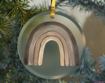 Melanin Rainbow Glass Christmas Ornament, Black Girl Magic, Unity