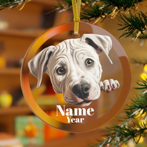 Ornamento Dogo Argentino, Cachorro Argentino, Presentes Argentino, Memorial Argentino, Mamãe Argentino, Natal Argentino, Mastim Argentino, Argentino