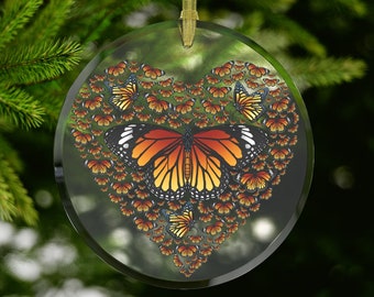 Monarch Butterfly Ornament, Butterfly Christmas Ornament, Butterfly Ornament,Monarch Butterfly Gift,Butterfly Heart, Butterflies Orange