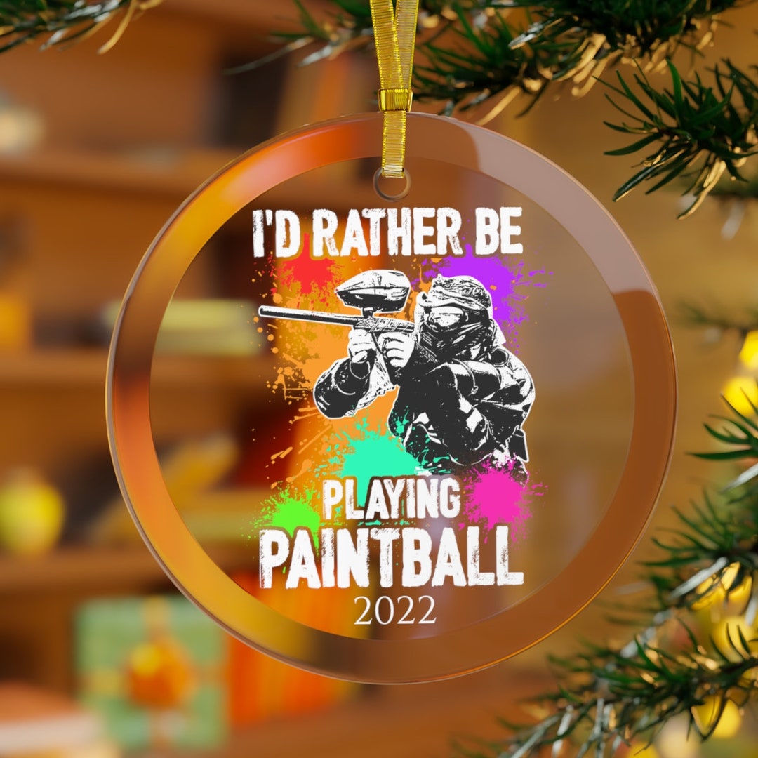 Paintball Ornament, Paint Ball Christmas Ornament Glass, Paintball