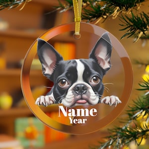 Boston Terrier Ornament, Boston Terrier Dog, Boston Terrier Gifts, Boston Terrier Memorial,Boston Terrier Mama,Terrier Dad,Terrier Christmas
