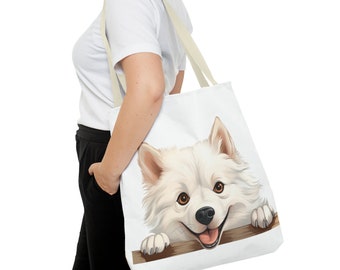 American Eskimo Tote Bag, American Eskimo Dog, American Spitz Gift, Eskie Mama, Spitz Dad, Eskie Dog, American Spitz Dog,American Eskimo Bag