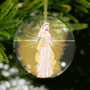 Mary & Baby Jesus Nativity Ornament, Nativity Christmas Ornament,Baby Jesus Ornament, Manger, Christian Ornament, Bethlehem Star,Blessed