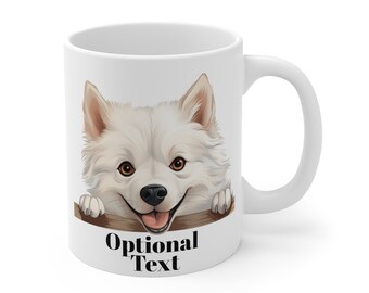 American Eskimo Mug, American Eskimo Dog, American Spitz Gift, Eskie Mama, Spitz Dad, Eskie Dog, American Spitz Dog Coffee Mug Cup Eskie