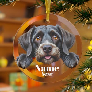 German Wirehaired Pointer Ornament, German Wirehaired Pointer Dog, Pointer Gifts,Pointer Memorial, Pointer Mama, GWP Dad,GWP Dog, Wirehair