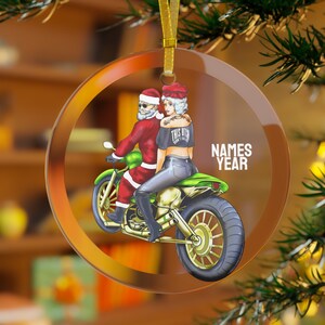 Motorrad-Verzierung, Biker-Verzierung, Motorrad-Weihnachtsmann & Mrs Claus, Motorrad-Geschenke, Motorrad-Ehemann, Motorrad-Frau ist nicht heruntergefallen