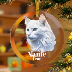Turkish Angora Cat Ornament, Angora Cat Gifts, Angora Cat Christmas, Angora Mama, Angora Cat Dad, Angora Cat Memorial, Angora Kitten