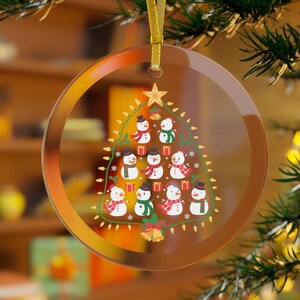 Snowman Christmas Ornament, Snowman Gifts, Snowman Ornament,  Glass Ornament