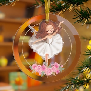 Brunette Ballerina Christmas Ornament