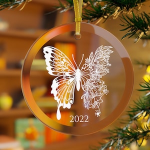 Butterfly Ornament, Floral Butterfly Christmas Ornament,Floral Ornament,Butterfly Decor,Butterfly Gift, Butterflies Ornament,Butterfly